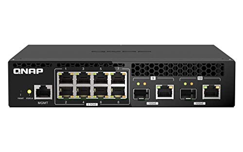 QNAP QSW-M2108R-2C - Switch - Managed - 8 x 2.5GBase-T + 2 x combo 10 Gigabit SFP+/RJ-45 - desktop, rack-mountable