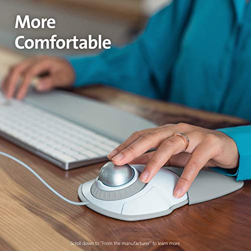 Kensington Orbit with Scroll Ring - Trackball - right and left-handed - optical - 2 buttons - wired - USB - white, silver