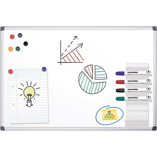 Best Value Aluminium Frame Magnetic Whiteboard 600H x 900Wmm