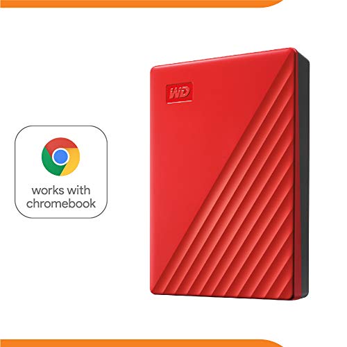 WD My Passport WDBPKJ0040BRD - Hard drive - encrypted - 4 TB - external (portable) - USB 3.2 Gen 1 - 256-bit AES - red