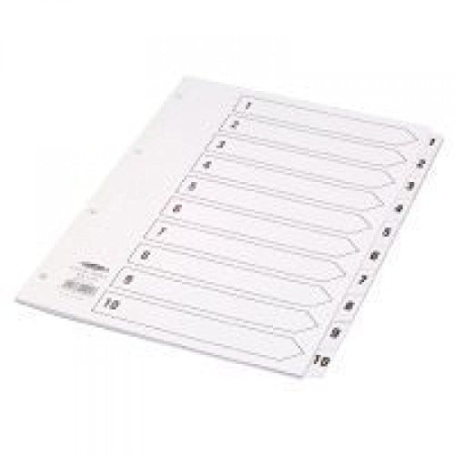 Best Value Concord Classic Index Mylar-reinforced Punched 4 Holes 1-10 A4 White Ref 00901/CS9