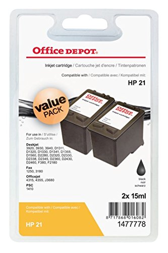 Best Value Compatible HP C9351A Twin Pack Black No 21 Ink Cartridge