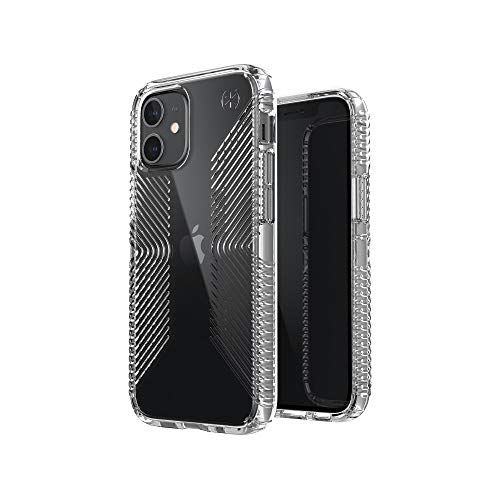 Speck Presidio Perfect Clear Shell Transparent iPhone 12 Mini Phone Case Antibacterial Crash Proof Scratch Resistant Shock Resistant