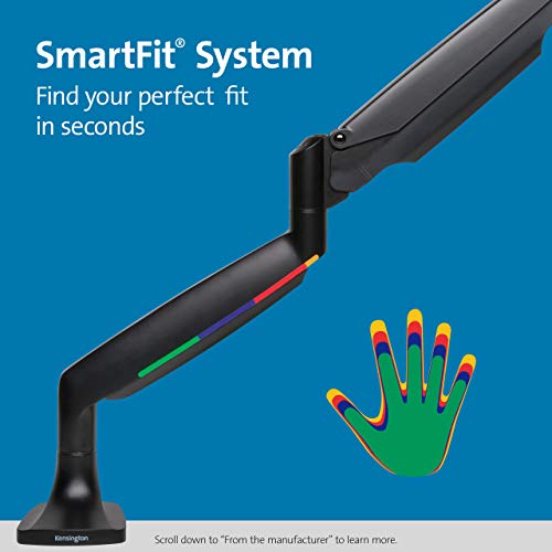Kensington Smartfit One Touch Height Adj Single Mon Arm Dd