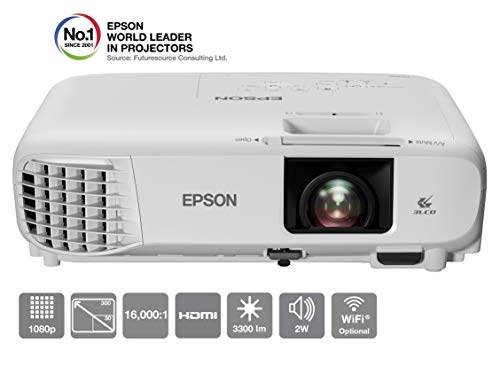 3LCD projector - portable - 3300 lumens (white) - 3300 lumens (colour) - Full HD (1920 x 1080) - 16:9 - 1080p - Miracast - Ratio   1.21 - 1.63:1