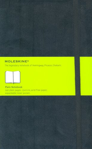 Best Value Moleskine - Classic Plain Paper Notebook - Hard Cover and Elastic Closure Journal - Color Black - Size Large 13 x 21 A5 - 240 Pages