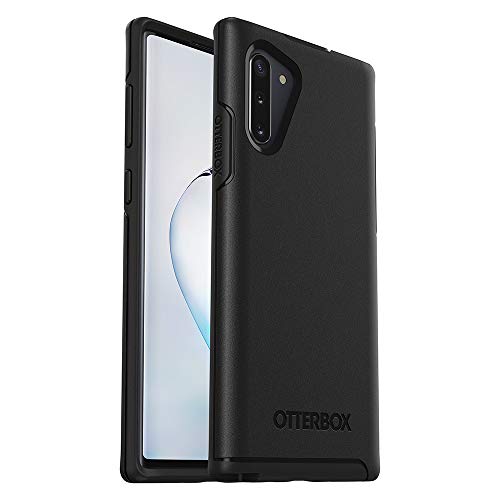 OtterBox Symmetry Series Black Phone Case for Samsung Galaxy Note 10 Scratch Resistant Drop Proof Slim Design Raised Beveled Edge Screen Bumper One Pi