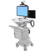 Ergotron StyleView Telemedicine - Cart for 2 LCD displays / keyboard / mouse / CPU / notebook / camera / scanner (open architecture) - medical - aluminium, zinc-plated steel, high-grade plastic - grey, white, polished aluminium - screen size: up to 24" - output: AC 230 V - 66 Ah - Lead Acid