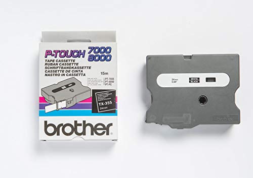 Brother TX - White on black - Roll (2.4 cm) 1 roll(s) laminated tape - for P-Touch PT-30, PT-7000, PT-8000, PT-PC