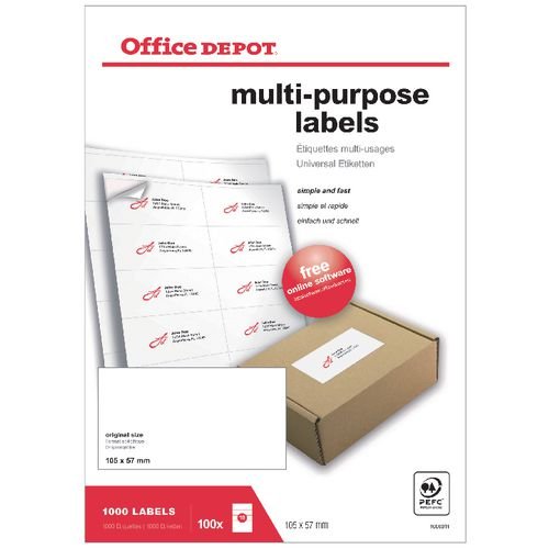 Best Value OD 105 x 57 mm Square Corners Laser Label (Pack of 1000)