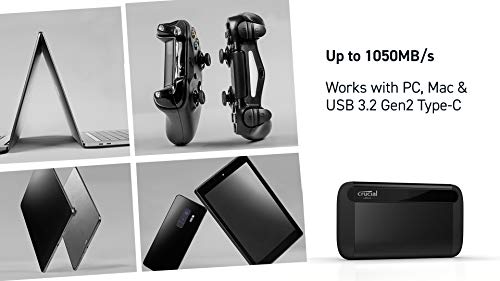 Crucial X8 - Solid state drive - 2 TB - external (portable) - USB 3.2 Gen 2 (USB-C connector)