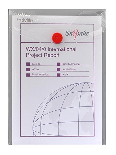 Best Value Snopake 13293 Polyfile P A6 Portrait Popper Wallet File with Press Stud - Classic Clear (Pack of 5)