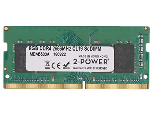 2-Power - DDR4 - module - 8 GB - SO-DIMM 260-pin - 2666 MHz / PC4-21300 - CL19 - 1.2 V - unbuffered - non-ECC - for Elite Slice, Slice for Meeting Rooms G2, Slice G2, EliteDesk 705 G4 (SO-DIMM), 705 G5 (SO-DIMM), 800 G4 (SO-DIMM), 800 G5 (SO-DIMM), EliteOne 1000 G1, 1000 G2, 800 G4, 800 G5, 800 G6, ProDesk 400 G5 (SO-DIMM), 405 G4 (SO-DIMM), 600 G4 (SO-DIMM), ProOne 400 G4, 400 G6, 440 G5, 440 G6, 600 G5