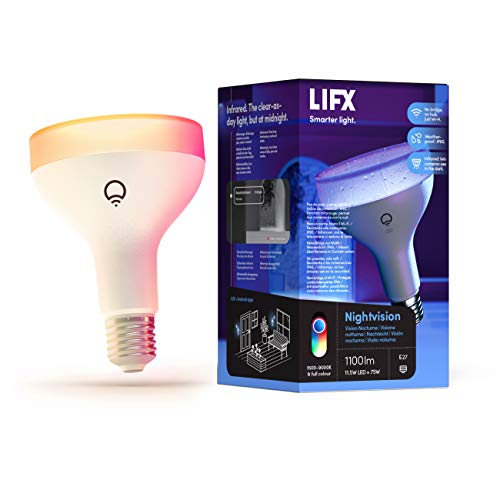 LIFX Nightvision - LED light bulb - shape: BR30 - E27 - 11.5 W (equivalent 75 W) - class F - multicolour/warm to cool white light - 1500-9000 K - white