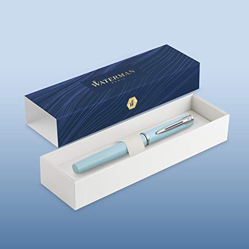 Waterman Allure Baby Blue Pastel Lacquer Fountain Pen Fine Nib Blue Ink With Gift Box