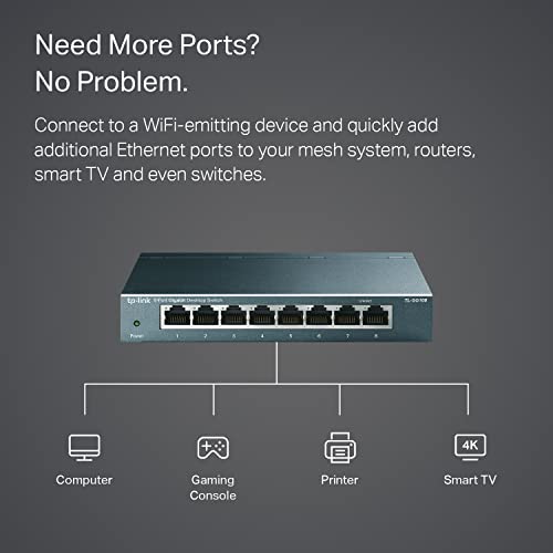 TP-Link TL-SG108 8-Port Gigabit Desktop Switch Steel Case