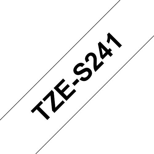 Brother TZe-S241 - Extra strength adhesive - black on white - Roll (1.8 cm x 8 m) 1 roll(s) laminated tape - for Brother PT-D600, P-Touch PT-1880, D450, D800, E550, E800, P900, P950, P-Touch EDGE PT-P750