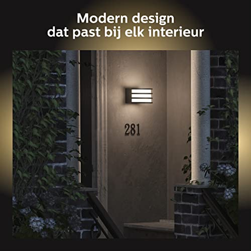 Philips Hue White Lucca - Wall lamp - LED light bulb - E27 - 9.5 W (equivalent 60 W) - class A+ - warm white light - lantern - antracite