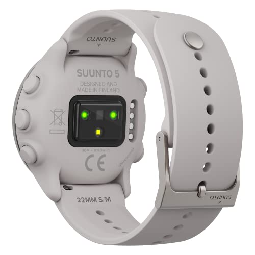 Suunto 5 Peak - 43 mm - grey - sport watch with strap - silicone - grey - wrist size: 120-200 mm - display 1.1" - Bluetooth - 39 g - ridge sand