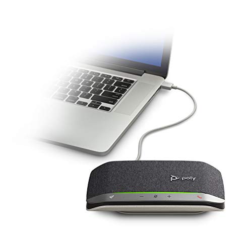Poly Sync 20 Bluetooth Universal USB A WW Speakerphone Full Duplex Audio Bass Reflex System Dual Passive Radiators for Natural Voice