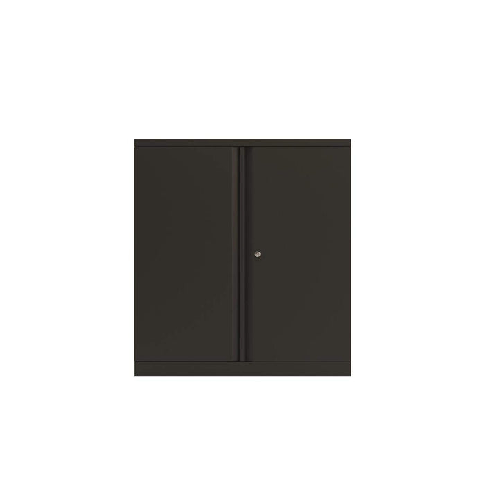 Best Value Bisley Two Door Steel Storage Cupboard Low 1000mm Cupboard with Shelf Black 158423