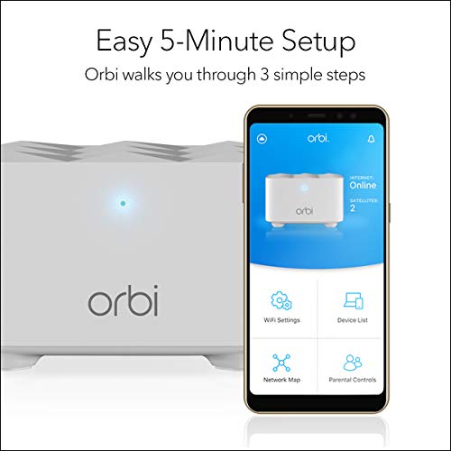 NETGEAR Orbi RBK12 - Wi-Fi system (router, extender) - up to 3,000 sq.ft - mesh - GigE - 802.11a/b/g/n/ac - Dual Band