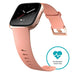 Fitbit Versa - Rose gold aluminium - smart watch with band - peach - Bluetooth, NFC