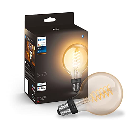 Philips Hue White - LED filament light bulb - shape: G93 - E27 - 7 W (equivalent 40 W) - class A+ - soft white light - 2100 K