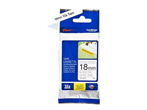 Best Value Brother TZe-S241 Labelling Tape Cassette, Black on White, 18 mm (W) x 8 m (L), Strong Adhesive, Brother Genuine Supplies