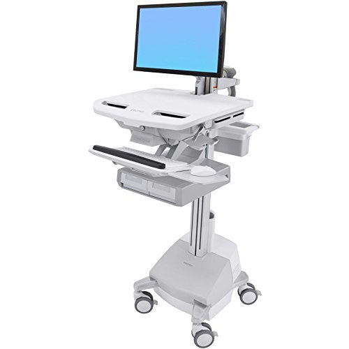 Ergotron StyleView Cart with LCD Arm, SLA Powered, 2 Drawers - Cart - for LCD display / PC equipment (open architecture) - lockable - aluminium, zinc-plated steel, high-grade plastic - screen size: up to 24" - 66 Ah - Lead Acid