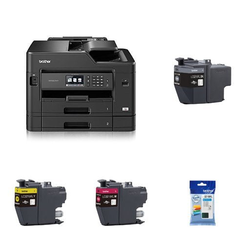 Best Value Brother MFCJ5730DWZU1 All-in-One A3 Inkjet Printer with Original Inkjet Cartridge Bundle (BRLC3219XLBK XL, BRLC3219XLC XL, BRLC3219XLM XL, BRLC3219XLY XL) - Black, Cyan, Magenta, Yellow