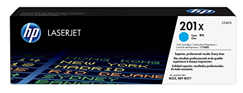 HP 201X - CF401X - 1 x Cyan - Toner cartridge - High Yield - For Color LaserJet M277dn, M277dw, Color LaserJet Pro M252dn, M252dw, M252n, M277dw, M277n