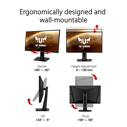 ASUS TUF Gaming VG27BQ - LED monitor - 27" - 2560 x 1440 WQHD @ 155 Hz - TN - 350 cd/m - 1000:1 - HDR10 - 0.4 ms - 2xHDMI, DisplayPort - speakers - black