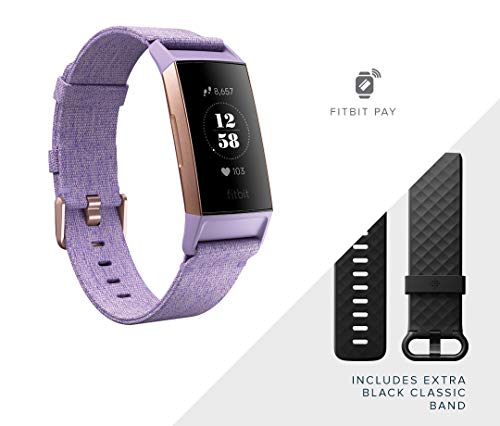 Fitbit Charge 3 - Special Edition - rose gold - activity tracker with sport band - lavender - monochrome - Bluetooth - 30 g
