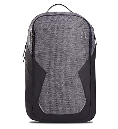 STM Myth 15 Inch Notebook Backpack Case Granite Black Slingtech Cable Ready Luggage Pass Through with Comfort Carry Scratch Resistant Water Resistant