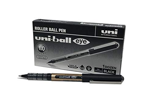 Best Value uni-ball Eye Broad UB-150-10 Rollerball pen, 1mm nib, Black ink, box of 12