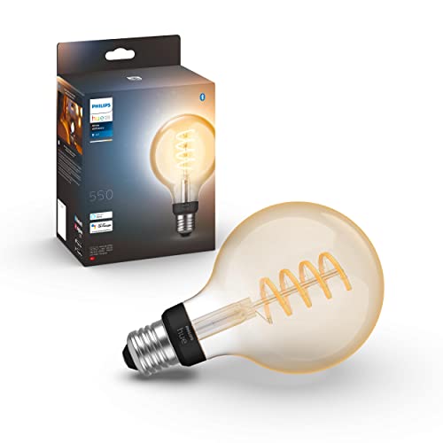 Philips Hue White ambiance - LED filament light bulb - shape: G125 - clear finish - E27 - 7 W (equivalent 40 W) - class G - warm to cool white light - 2200-4500 K