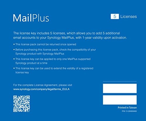 Synology MailPlus License Pack - Licence - 5 email accounts
