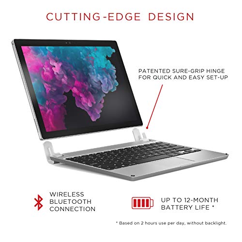 Brydge QWERTY English Bluetooth Wireless Keyboard for Microsoft Surface Pro 4th 5th 6th 7th Gen Backlit Keys Complete Flexibility
