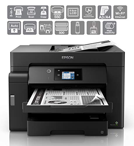 Epson EcoTank ET-M16600 - Multifunction printer - B/W - ink-jet - A3 plus (329 x 483 mm) (original) - A3 (media) - up to 25 ppm (printing) - 550 sheets - USB, LAN, USB host, Wi-Fi