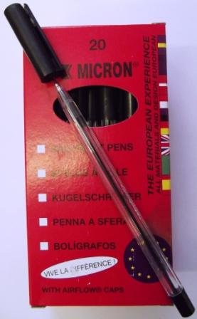 Value Office Ballpen 0.7mm Black Pack 20
