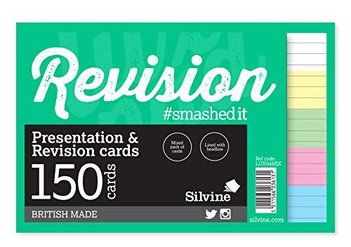 Best Value Luxpad 6x4" Lined Revision & Presentation Cards - Assorted Colours Plus White. 150 Cards Per Pack.