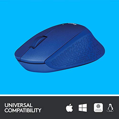 Logitech M330 SILENT PLUS - Mouse - 3 buttons - wireless - 2.4 GHz - USB wireless receiver - blue