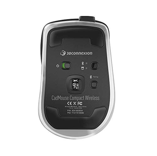 3Dconnexion CadMouse Compact Wireless - Mouse - ergonomic - right-handed - optical - 7 buttons - wireless, wired - Bluetooth, 2.4 GHz - USB wireless receiver