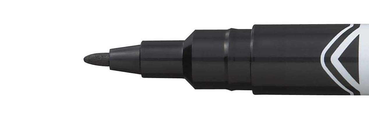 Best Value Uni-Ball 147540 Super Ink Permanent Marker Quick-drying Fade-free 0.9mm Line Ref 9001410 - Black [Pack of 12]