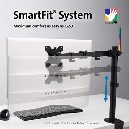 Kensington SmartFit Ergo Single Extended Monitor Arm - Mounting kit - for Monitor (adjustable arm) - black - screen size: up to 34" - desktop, C-clamp, grommet, desk-mountable