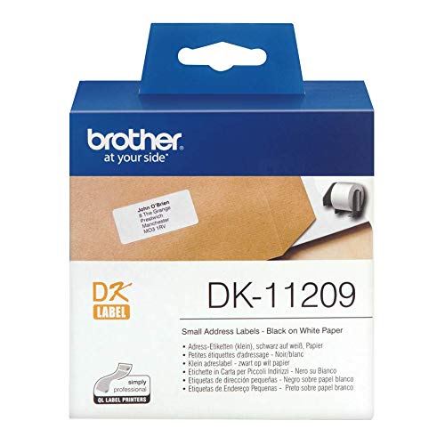 Brother DK-11209 - Black on white - 800) address labels - for Brother QL-1050, 1060, 500, 550, 560, 570, 580, 600, 650, 700, 710, 720, 820