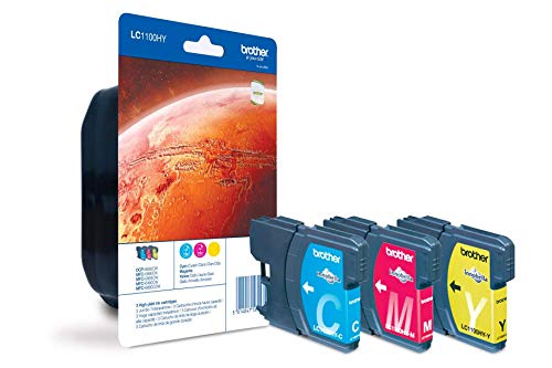 Brother LC1100HY Rainbow Pack - High Yield - yellow, cyan, magenta - original - blister with accoustic / electromagnetic alarm - ink cartridge - for Brother DCP-6690CW, MFC-5890CN, MFC-5895CW, MFC-6490CW, MFC-6890CDW