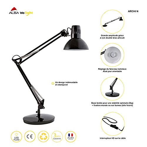 Alba Architect Desk Lamp Black ARCHI N UK