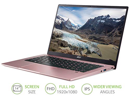 Acer Swift 1 SF114 33 14 Inch Pentium Silver N6000 4GB RAM 256GB SSD Intel UHD Graphics Windows 10 in S Mode Pink Notebook